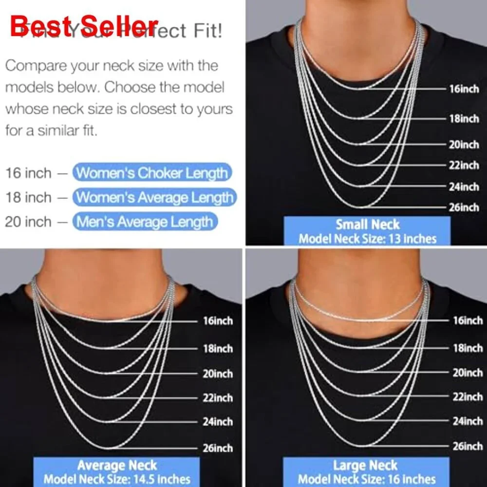 925 Sterling Silver 1.5mm Rope Chain Necklace with Lobster Clasp